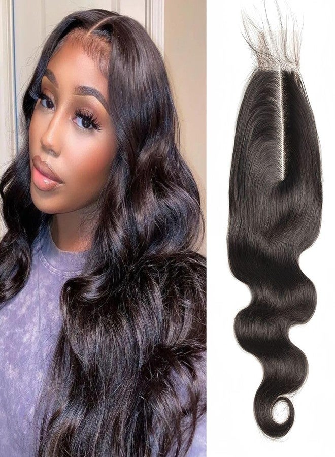 Risbaer Brazilian 2x6 Lace Closure Body Wave Remy Human Hair Lace Closure with - Image 1